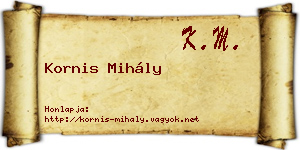 Kornis Mihály névjegykártya