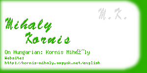 mihaly kornis business card
